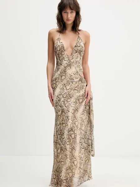 Bardot sukienka beżowa