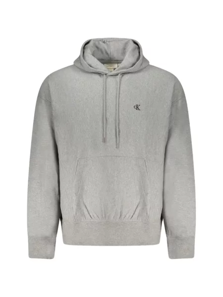 Hanorac cu glugă Calvin Klein cu autograf gri