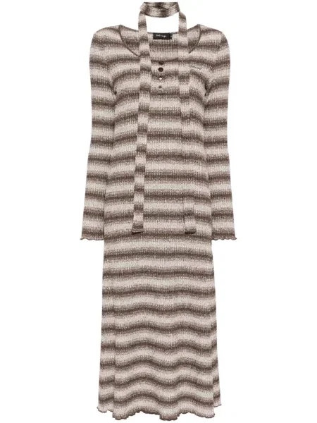 Rochie Tout A Coup cu dungi de costum maro