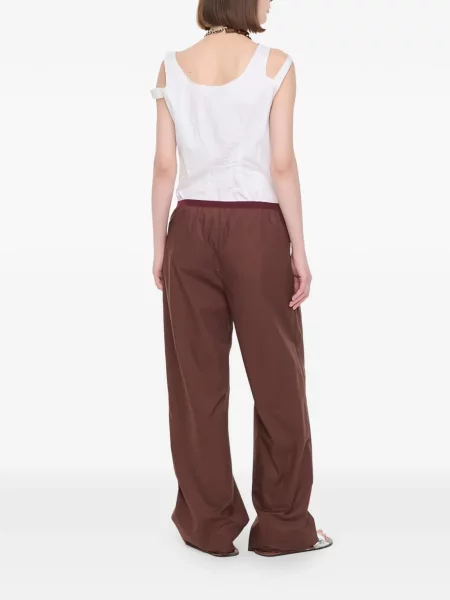 Pantaloni Plan C cu picior lat maro