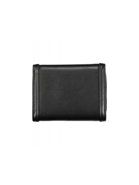 Lniany portfel Tommy Hilfiger elegancki czarny
