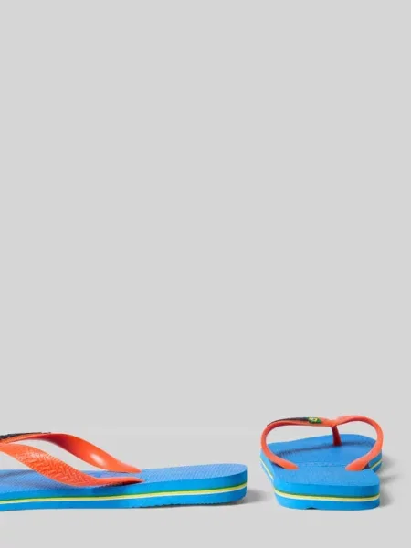 Japonki z detal z logo Model Brasil' Havaianas niebieskie