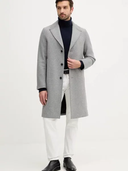 Пальто з додаванням вовни Sisley сірий