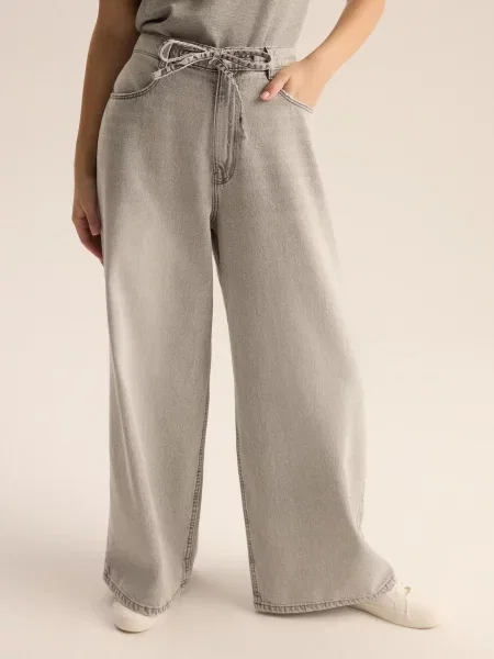 Широкі джинси DIVERSE Strotek світло-сірий бавовна/ліоцел сірі