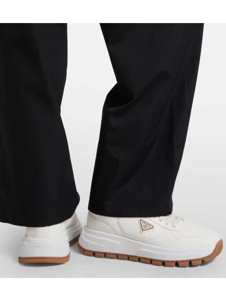 Sneakerși Prada din piele alb