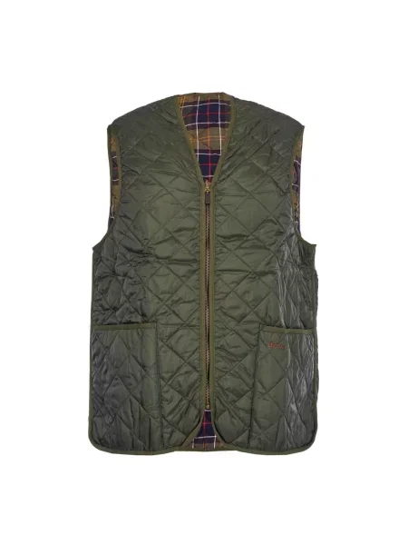 Pikowana kamizelka Barbour w kratkę zielona