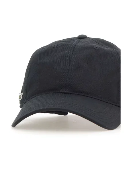 Czapka z daszkiem Lacoste black czarna