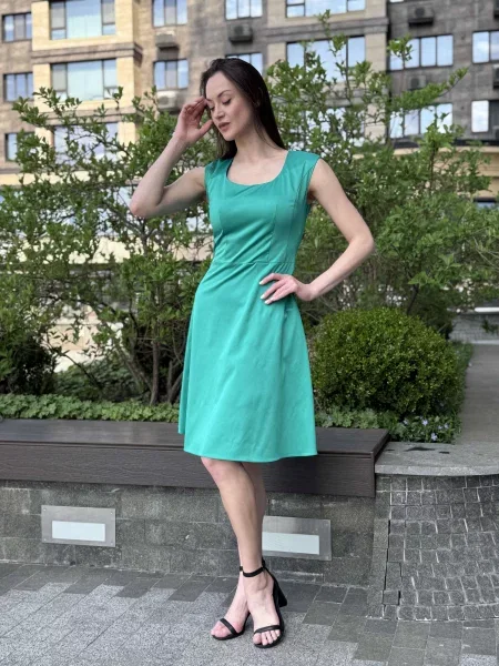 Сукня міді CAT ORANGE бавовна/еластан зелений