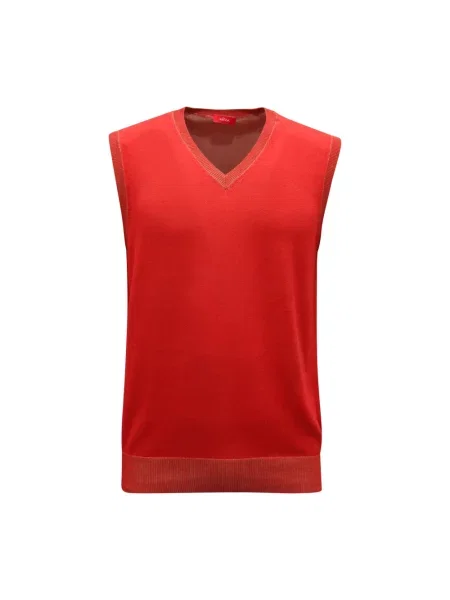 Sweter Altea z dekoltem w serek czerwony