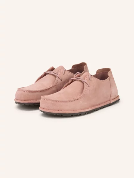 Krajkové šněrovací polobotky Birkenstock růžové