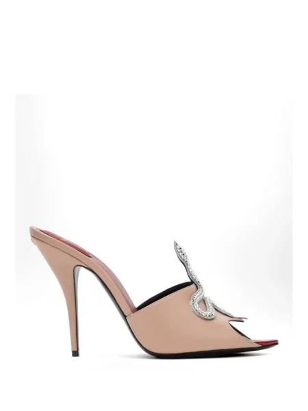 Sandale Valentino Garavani cu model piele de șarpe roz