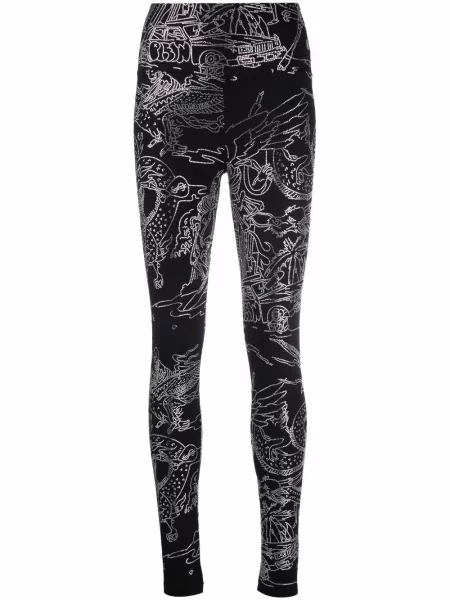 Leggings Philipp Plein cu imagine negru