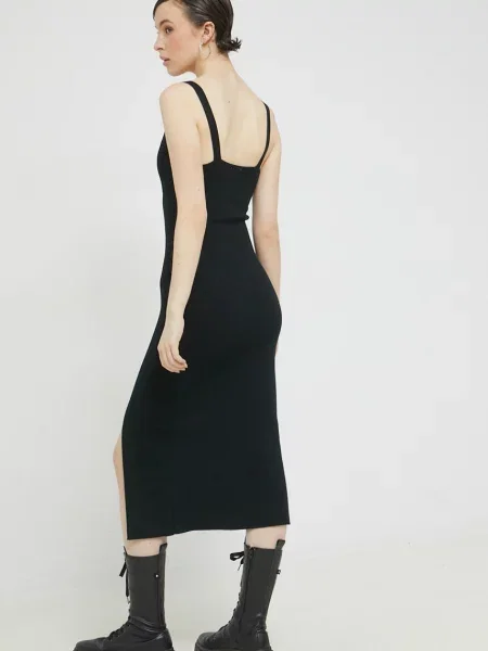 Šaty Abercrombie & Fitch midi černá