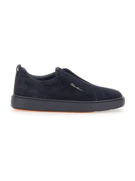 Sneakersy Santoni skórzane niebieskie