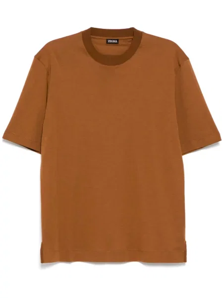 Tricou Zegna cu decolteu rotund maro