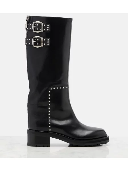 Botine Jimmy Choo din piele biker negru