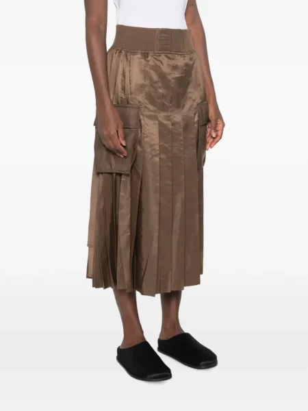 Fustă midi Sacai maro