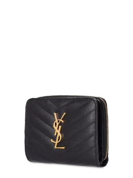 Kožená peňaženka Saint Laurent čierna
