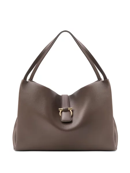 Geantă shopper Ferragamo din piele maro