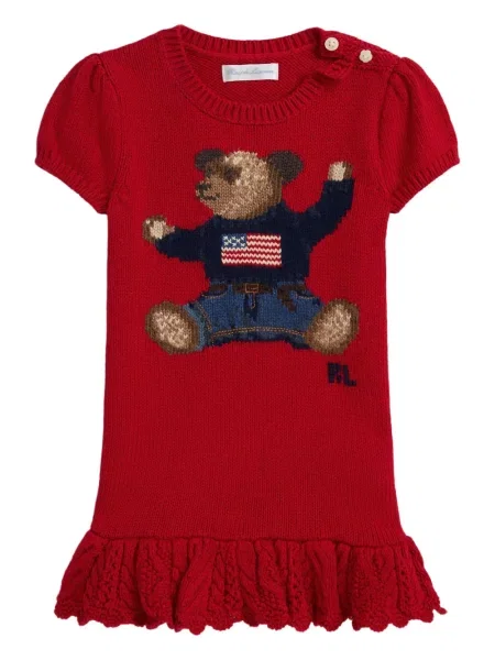 Sukienka dziecięca Polo Ralph Lauren czerwona