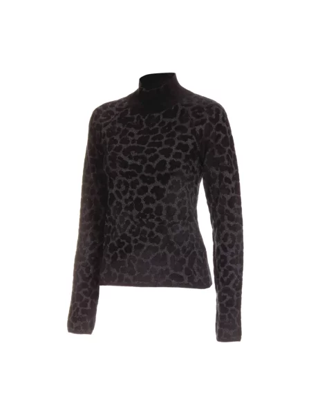 Sweter z golfem Roberto Cavalli czarny