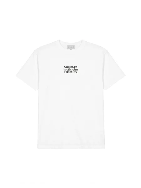 BALMOHK Tricou maro închis / galben deschis / negru alb