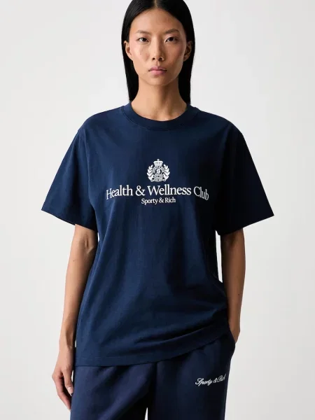 Sporty & Rich H&W Crest t-shirt μπλε