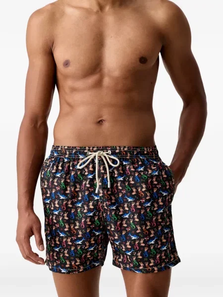 Slip de baie Mc2 Saint Barth cu imagine cu cordon negru
