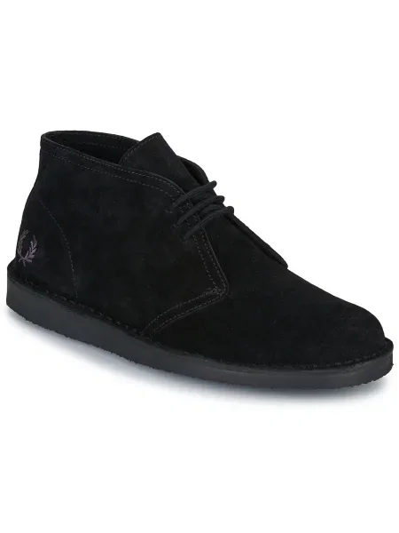 Pantofi Fred Perry din piele de căprioară negru