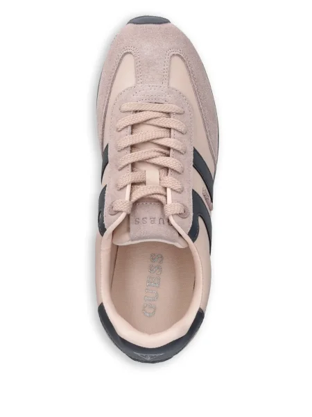 Sneakers Guess με κορδόνια με δαντέλα ροζ