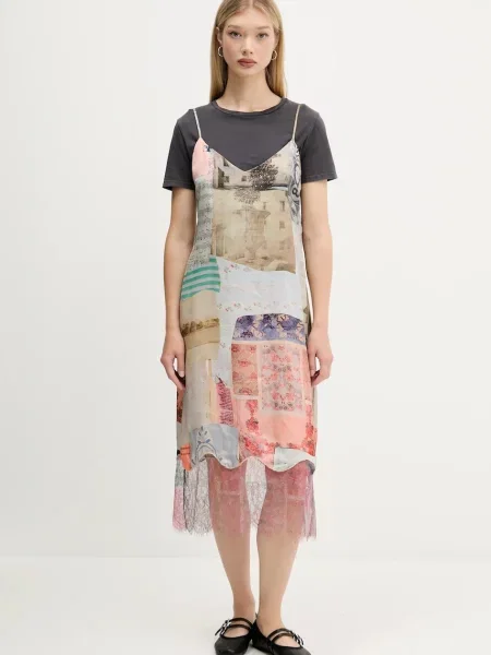 Obleka Desigual COLLAGE siva