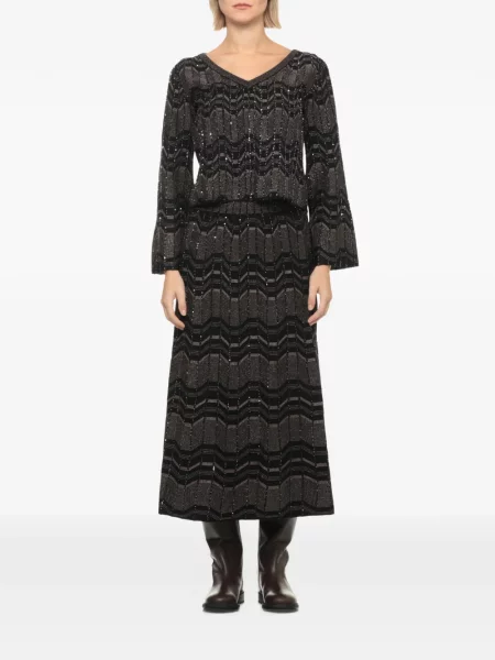 Sweter D.exterior z cekinami brązowy