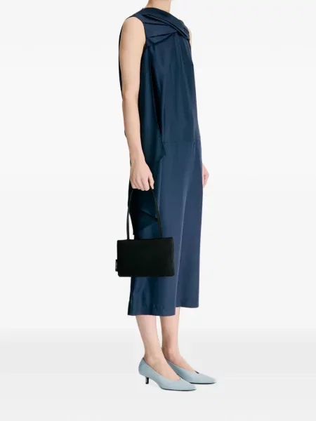 Rochie mini Loulou De Saison de mătase drapată albastru