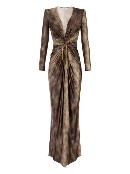 Rochie maxi Elisabetta Franchi de costum maro