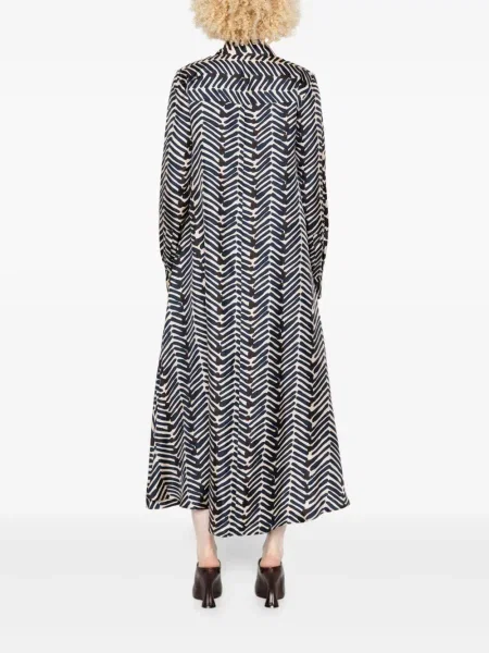 Rochie tip cămașă Kiton cu imagine cu imprimeu geometric de costum albastru