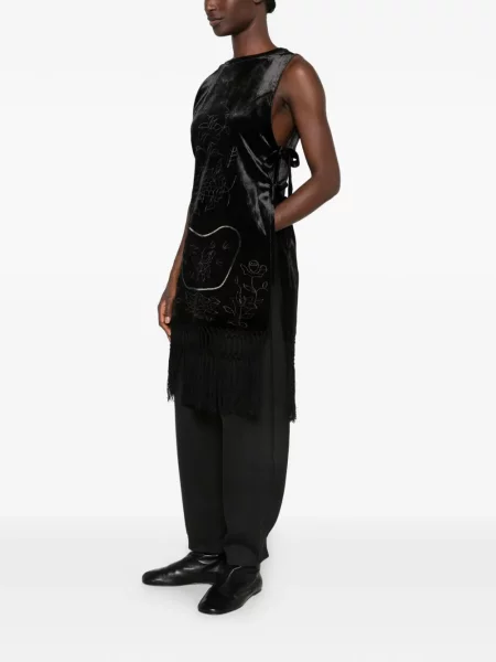 Rochie mini Hui Milano cu franjuri negru