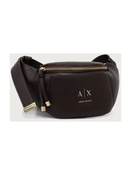 Armani Exchange nerka z imitacji skóry brązowa