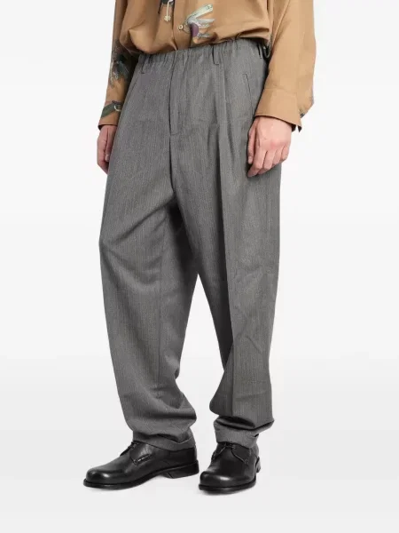 Pantaloni Magliano cu model herringbone gri