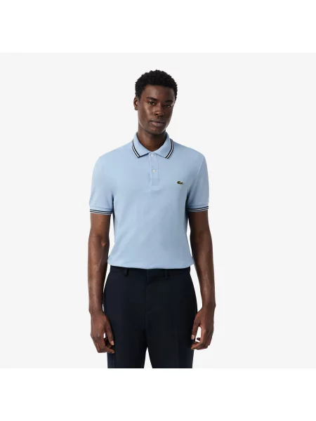 Поло Lacoste голубое