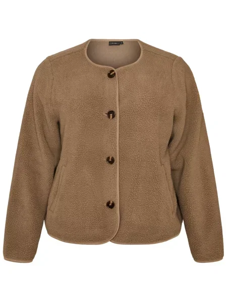 Zizzi Jachetă fleece Tillie deschis maro
