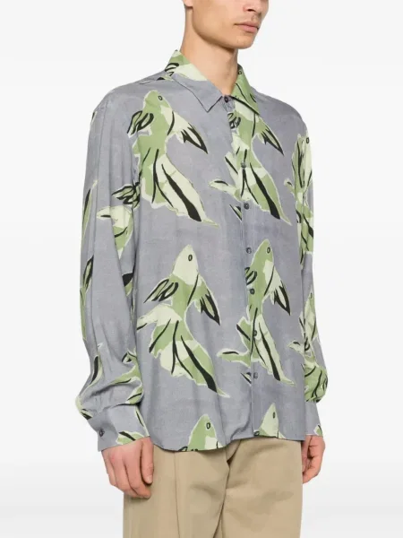 Cămașă Paul Smith cu imagine gri