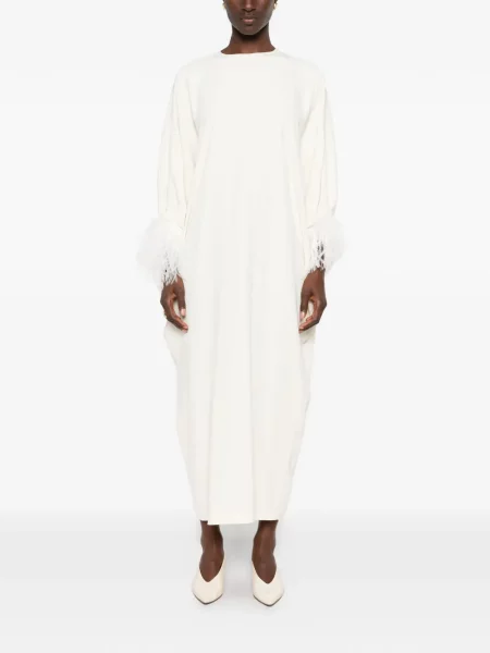 Rochie maxi Alberta Ferretti cu pene
