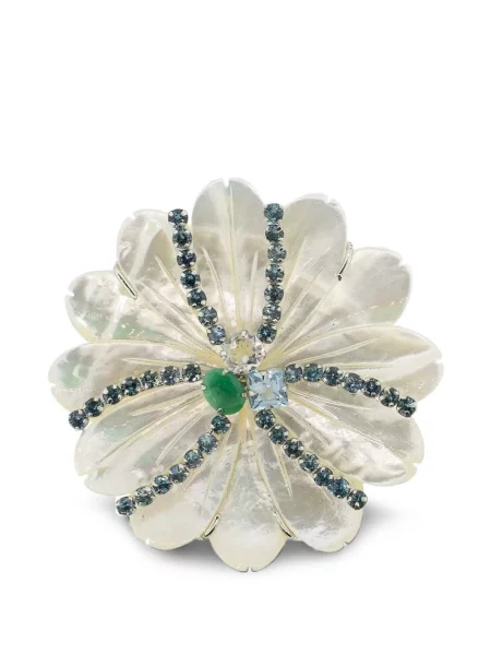 Brosa Bounkit Jewelry cu perle alb