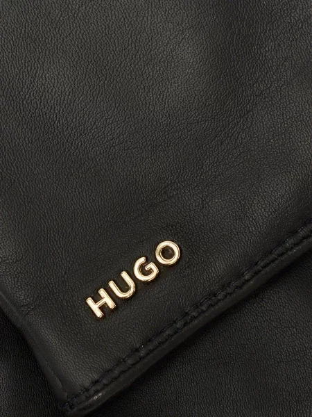 Кожаные перчатки Hugo черные