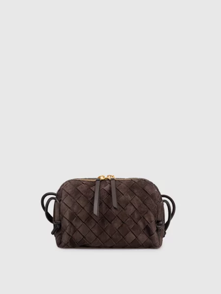 Замшевая сумка Bottega Veneta коричневая