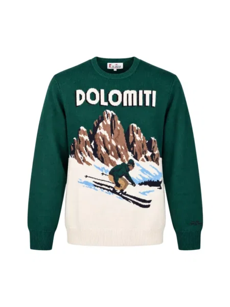 Dzianinowy sweter Mc2 Saint Barth zielony