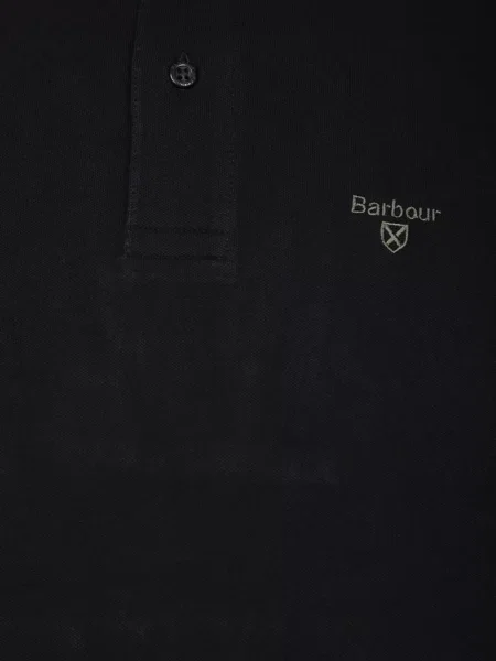 Tricou polo Barbour cu broderie negru