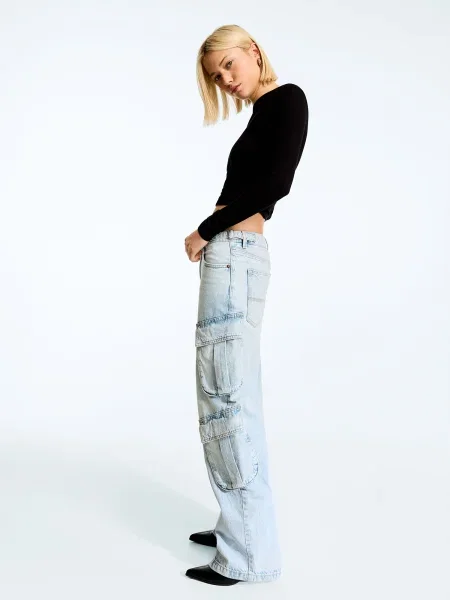 Bershka Jeans denim albastru