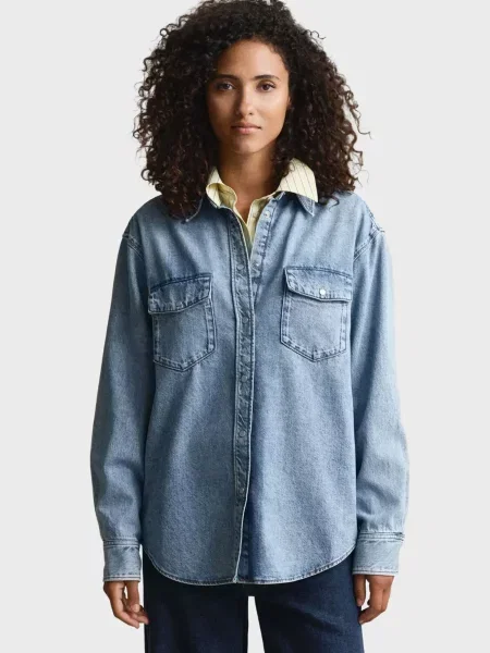 Сорочка Gant блакитна