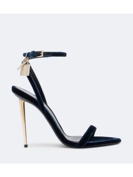 Sandale Tom Ford de catifea albastru